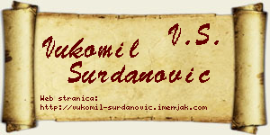 Vukomil Surdanović vizit kartica
